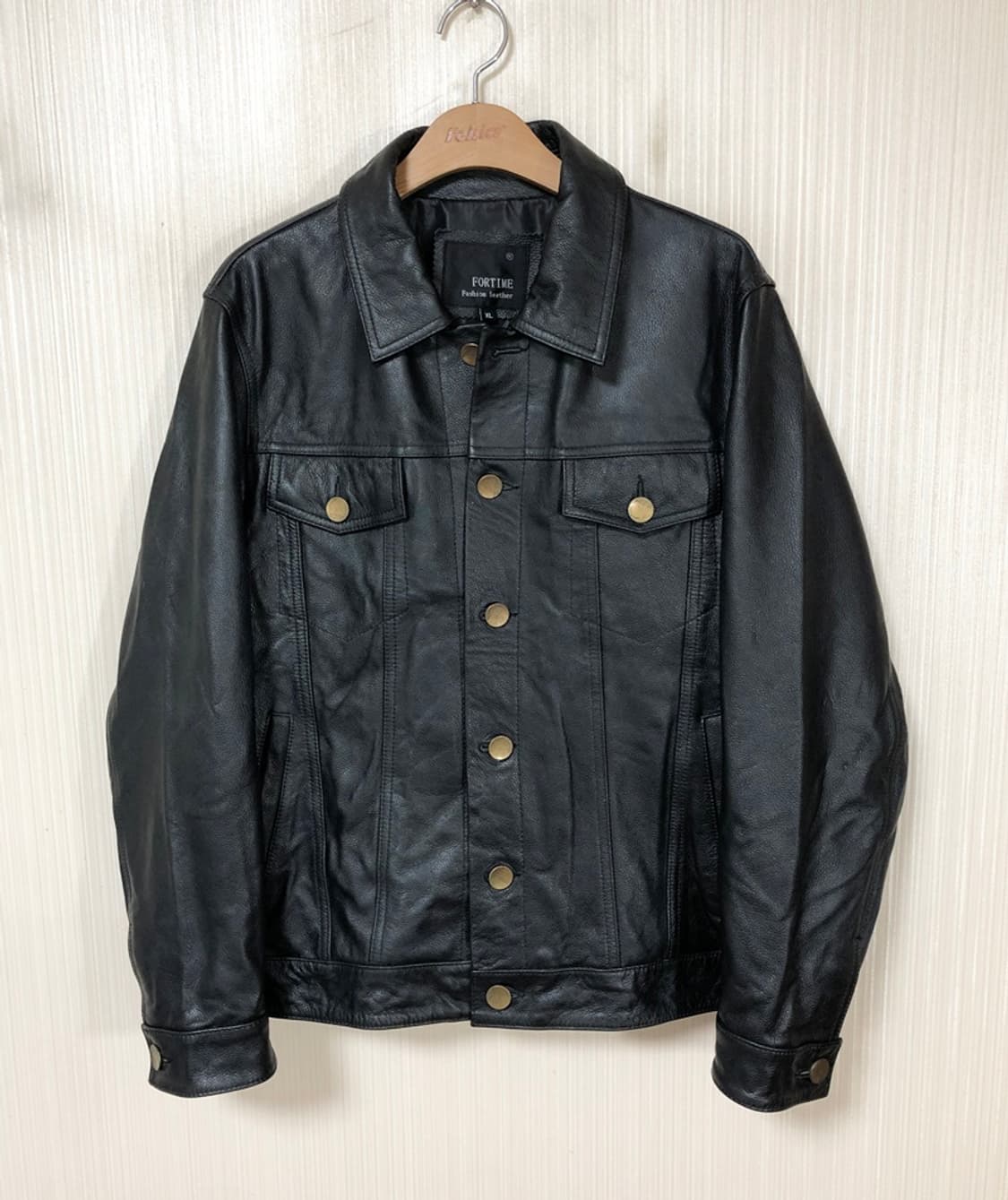 카우하이드 레더 트러커자켓/가죽트러커자켓 XL 상품이미지1