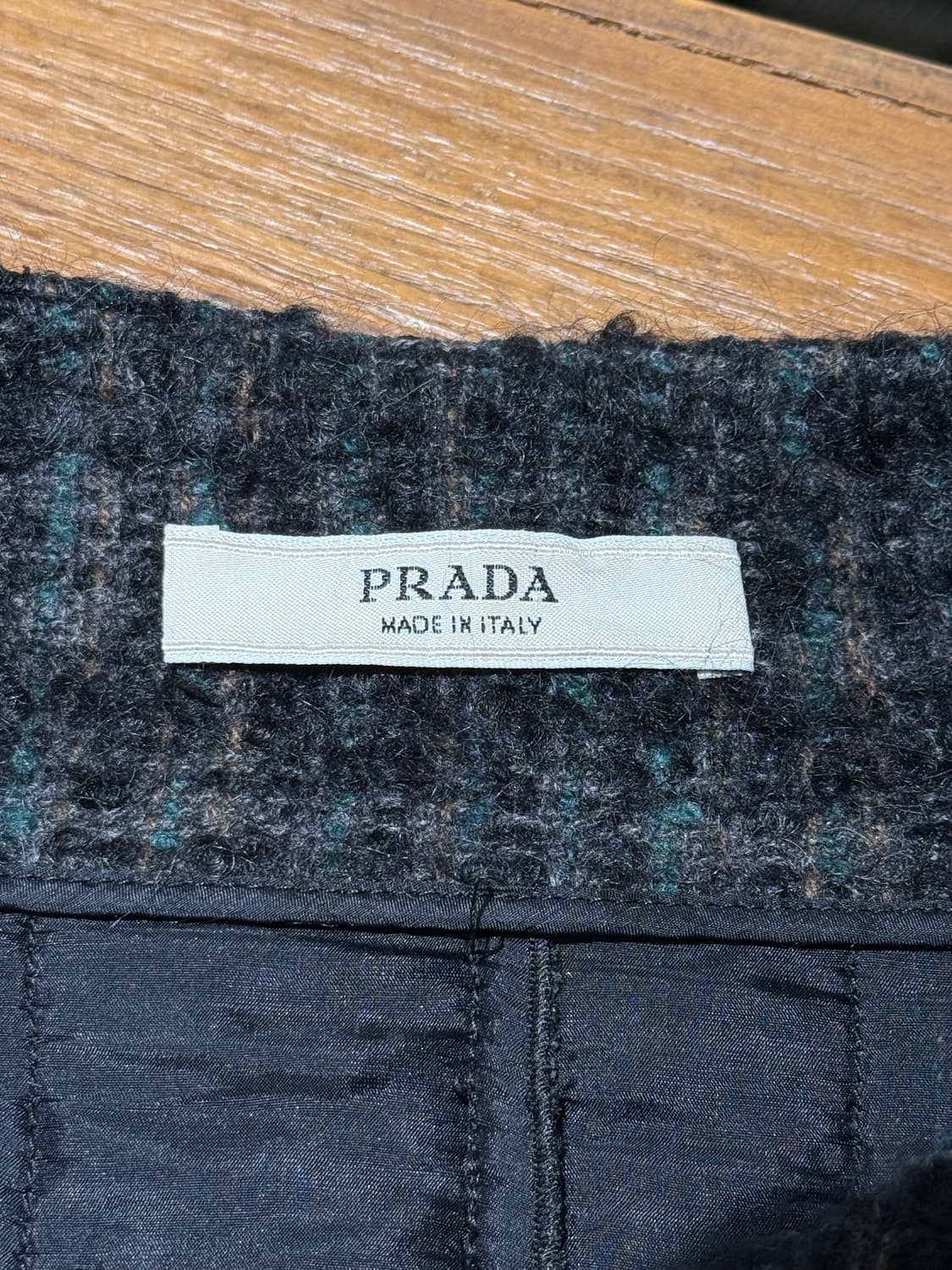 프라다 차콜 트위드 모헤어 블렌드 노카라 자켓 상품이미지7