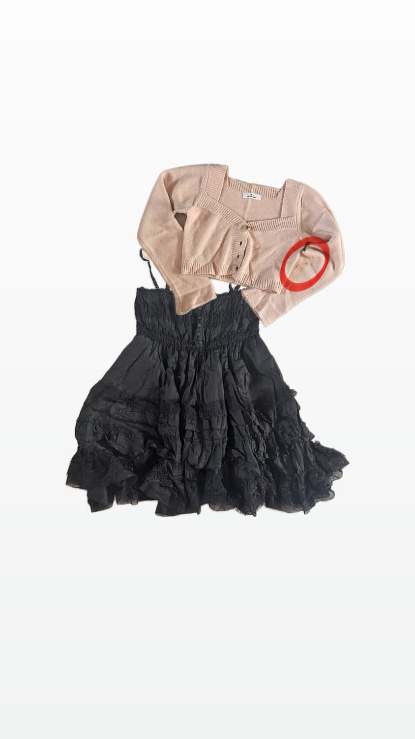 일본 빈티지 가디건 미니 원피스 세트 상품이미지1