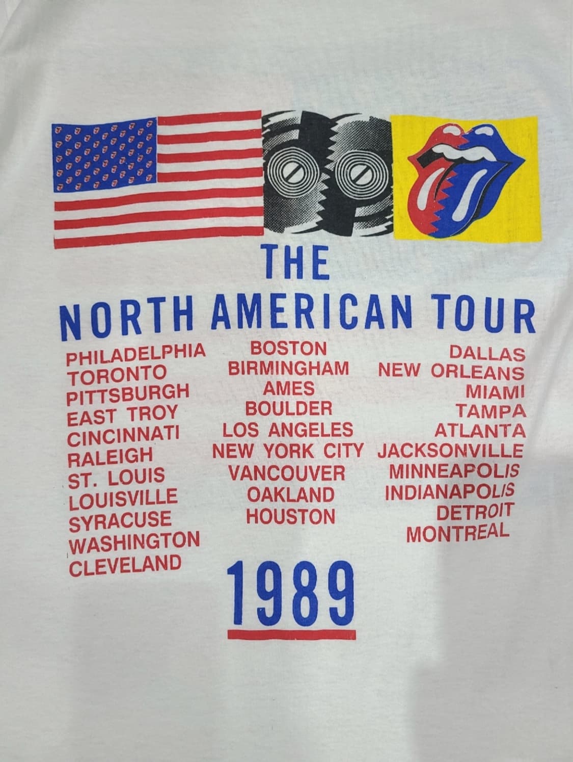 1989 롤링스톤스 북미 투어 빈티지티셔츠 상품이미지2