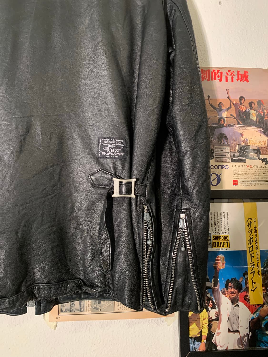 네이버후드 카우 레더 본 패치 자켓 상품이미지8