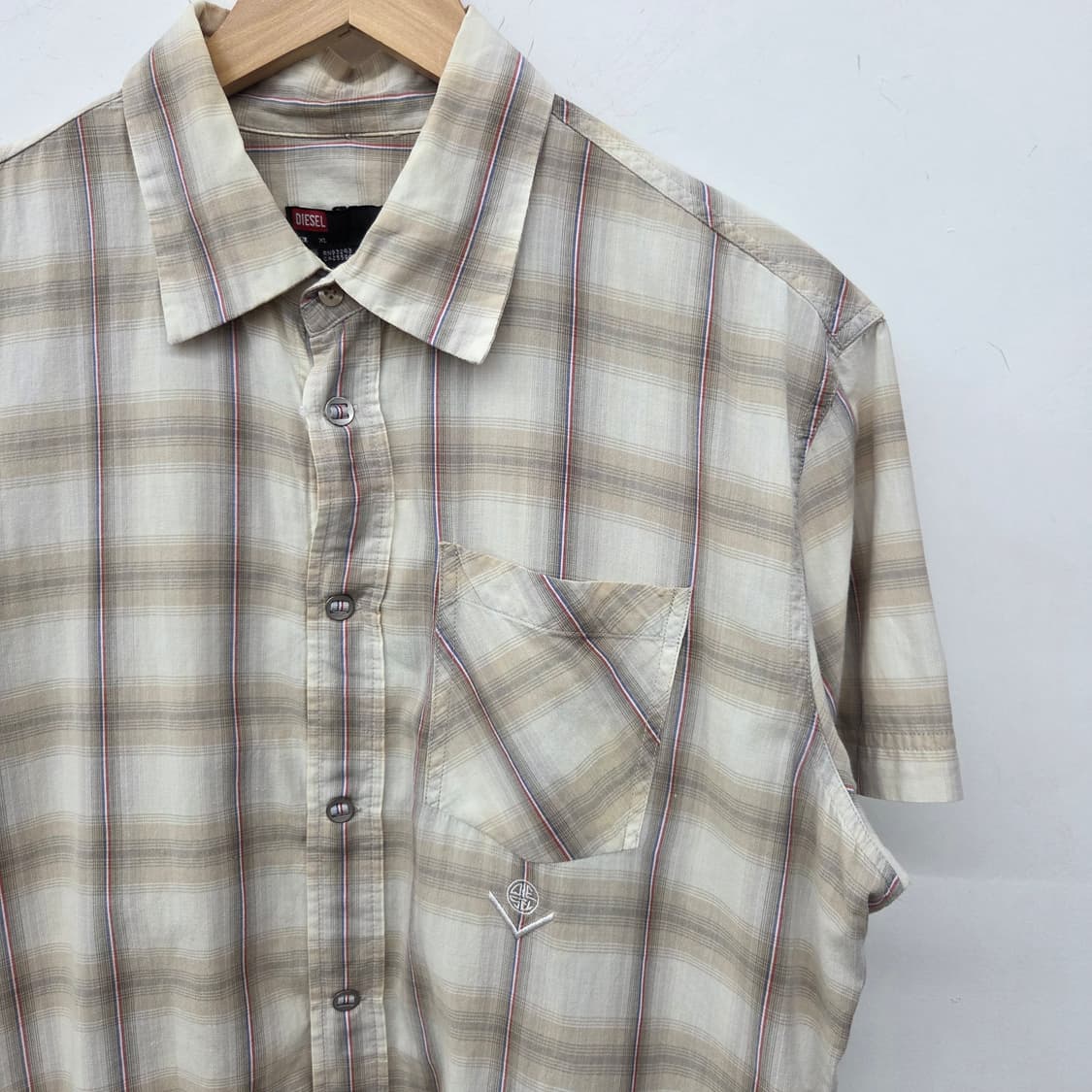 디젤 체크 반팔 셔츠 여XL 상품이미지3