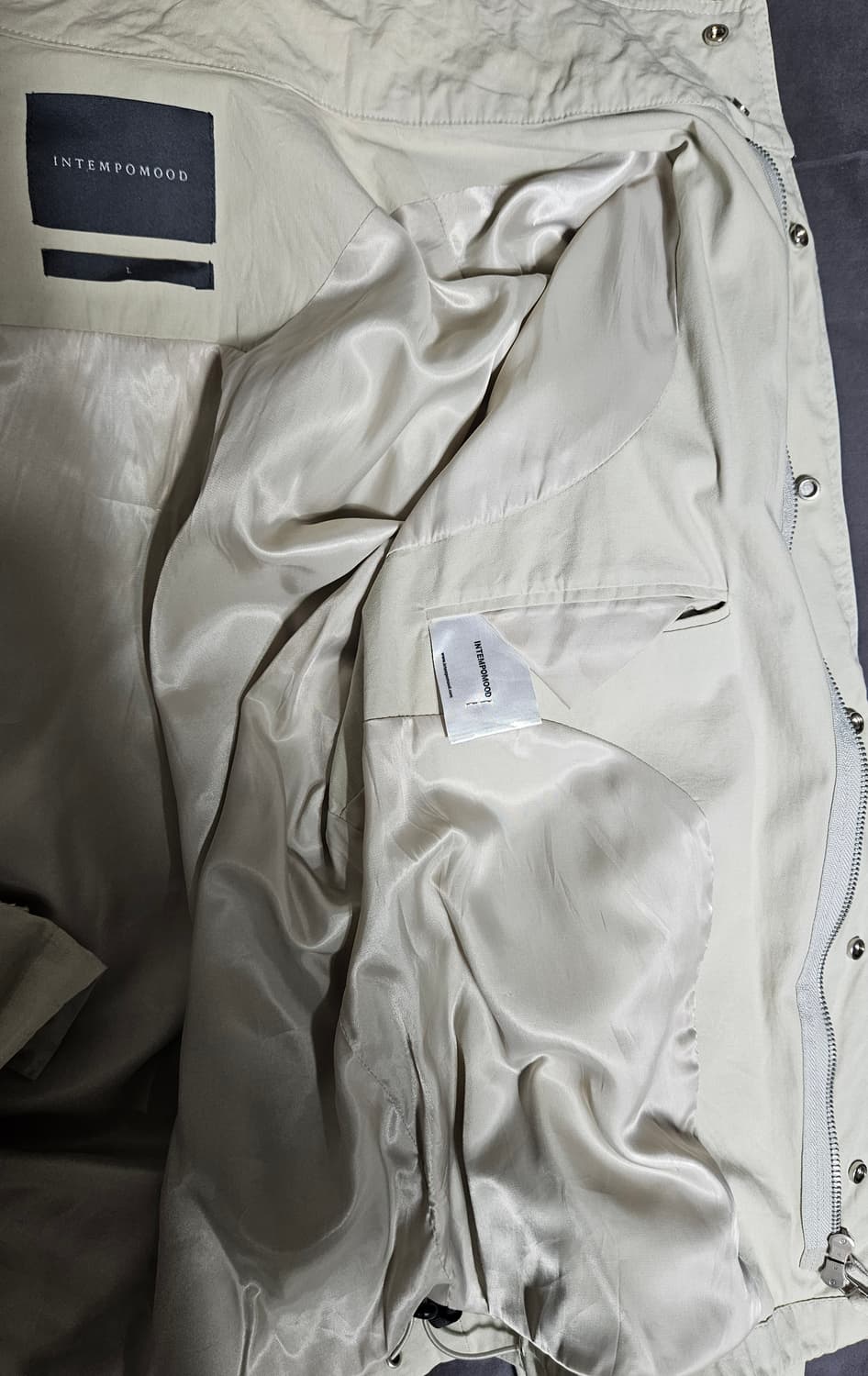 인템포무드 베이지 코튼파카 자켓 L 상품이미지7