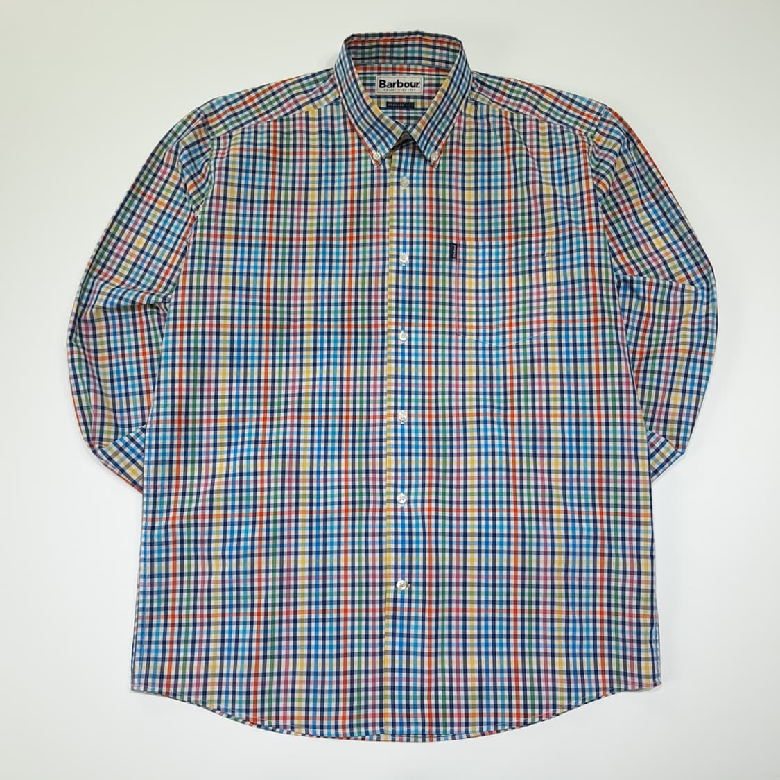 CL371 L 바버 코튼 멀티컬러깅엄체크 버튼다운 셔츠남방 상품이미지1