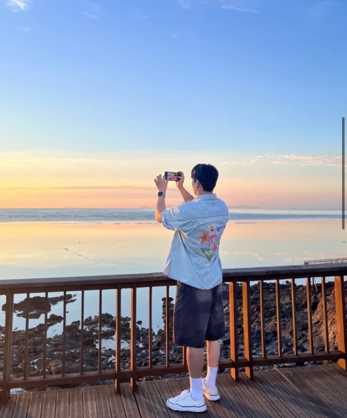 우영미 플라워 데님 셔츠 48 상품이미지1