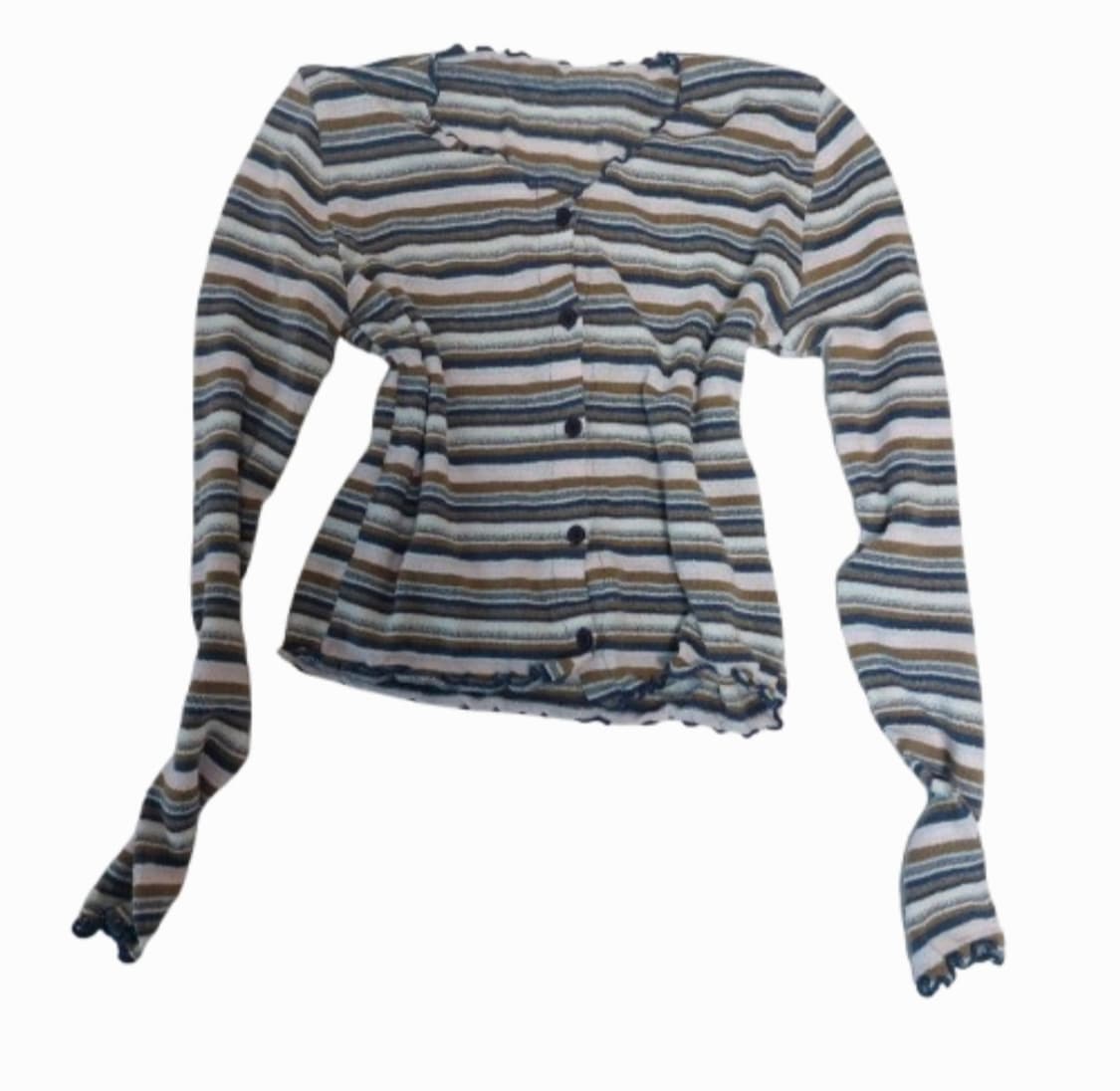 y2k 크롭 스트라이프 가디건 롱슬리브 상품이미지1