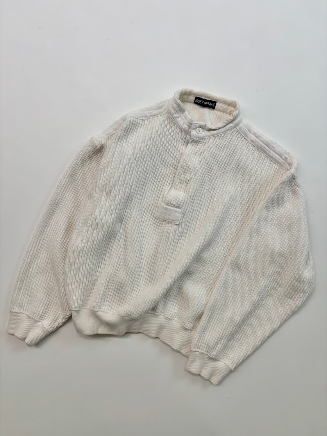 Issey Miyake 이세이미야케 90s 화이트 모크넥 니트 상품이미지2