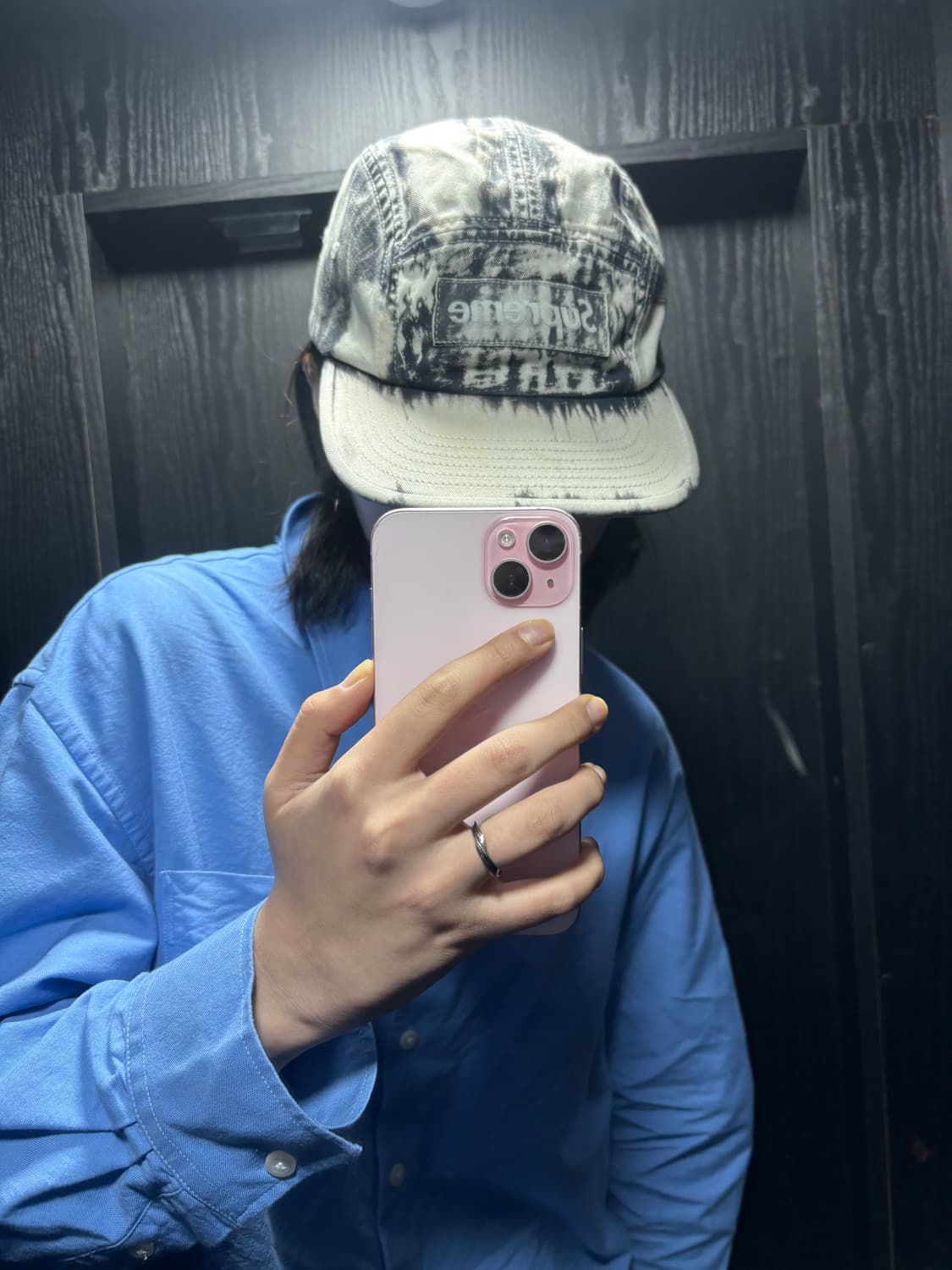 Supreme Bleached Chino Camp Cap Black 상품이미지3