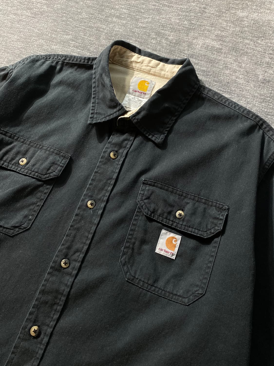 [XL] Carhartt 칼하트 블랙 코튼 반팔 셔츠 상품이미지3