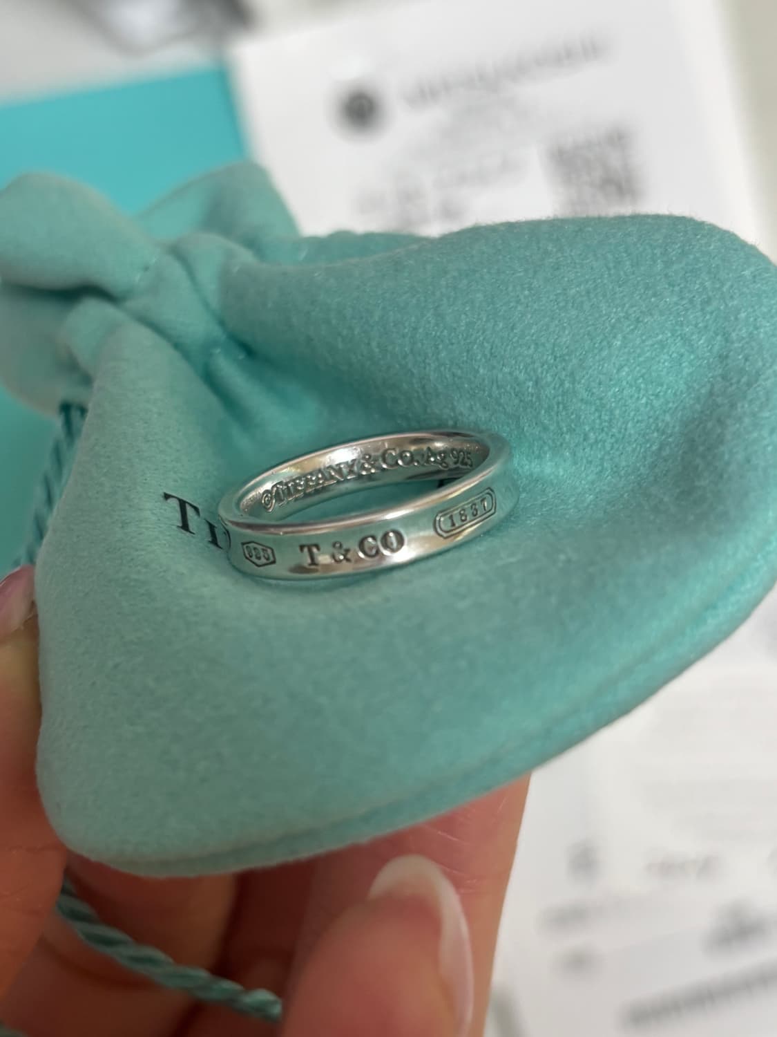 티파니앤코 1837 네로우링 실버 일본 7호 사이즈 상품이미지2