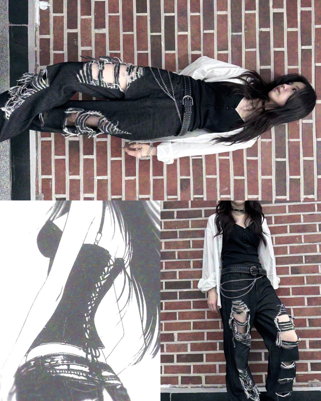 락시크 펑키룩 빈티지 코디세트 상품이미지1