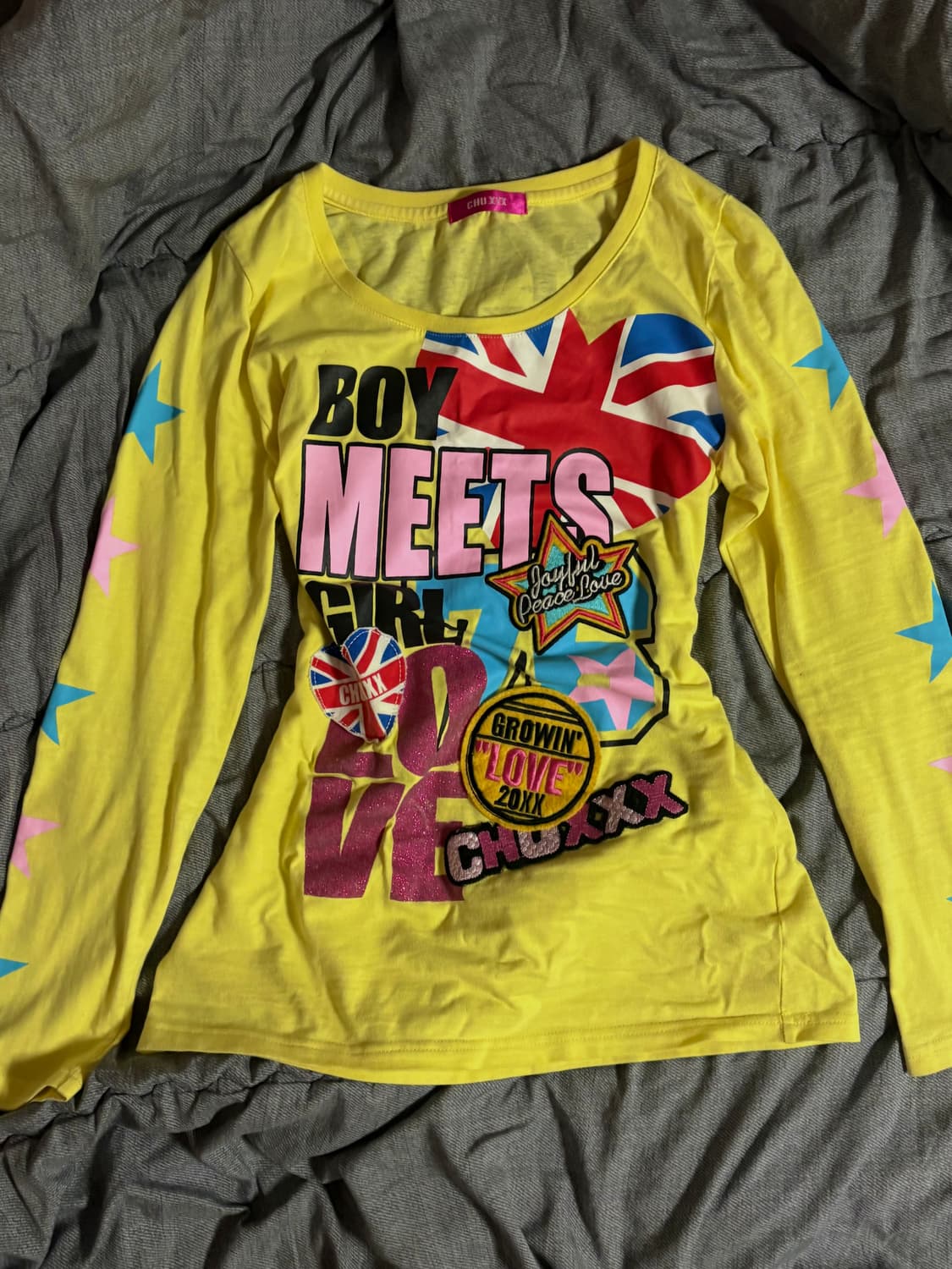 chu xxx 일본 빈티지 씬키드 데코라 갸루 하라주쿠 롱슬리브 상품이미지1