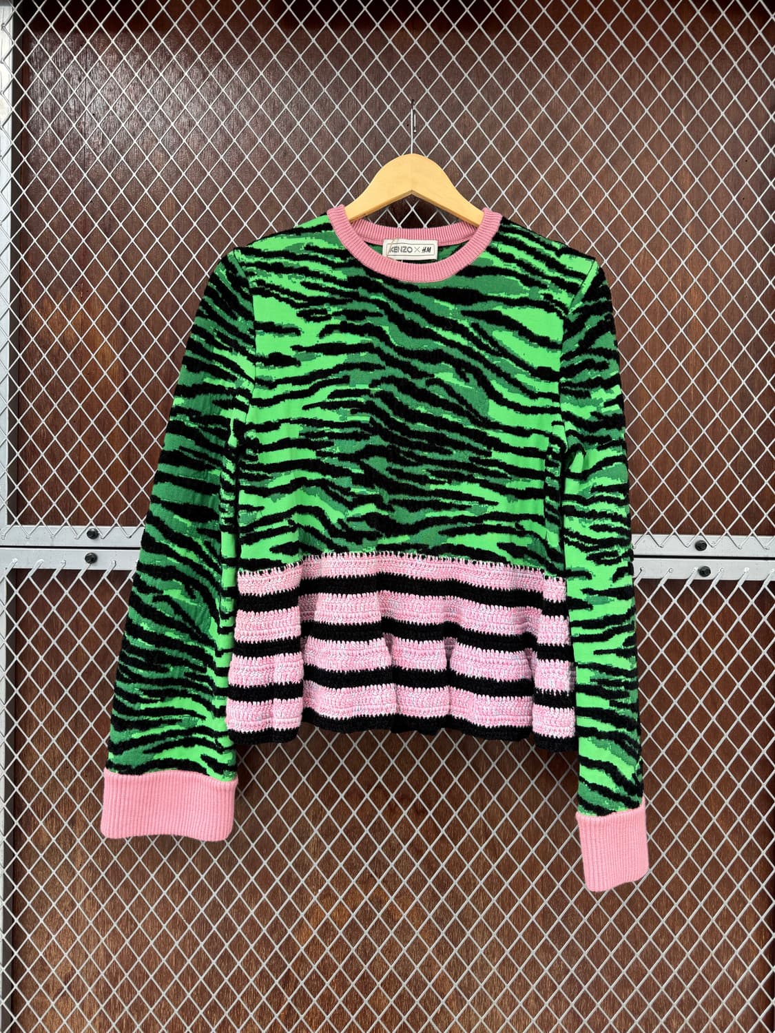 KENZO x H&M 겐조 에이치엔엠 콜라보 호피 프릴 자수 울 니트 M 상품이미지3