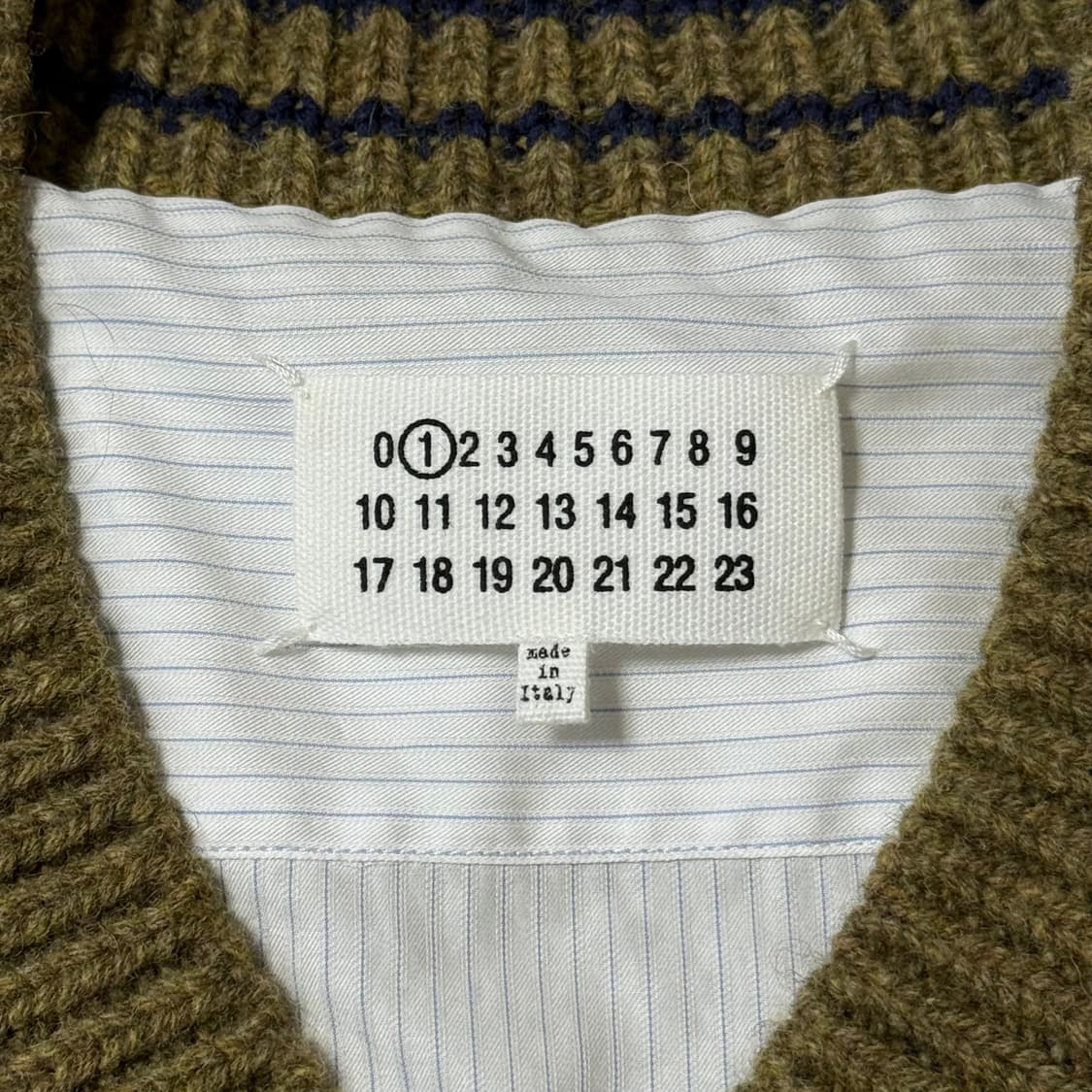 메종 마르지엘라 브이넥 셔츠 니트 여성용 상품이미지7