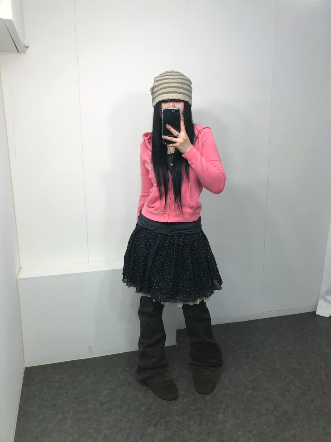 핑크 여리 부츠컷 레이어드 코디셋 상품이미지2