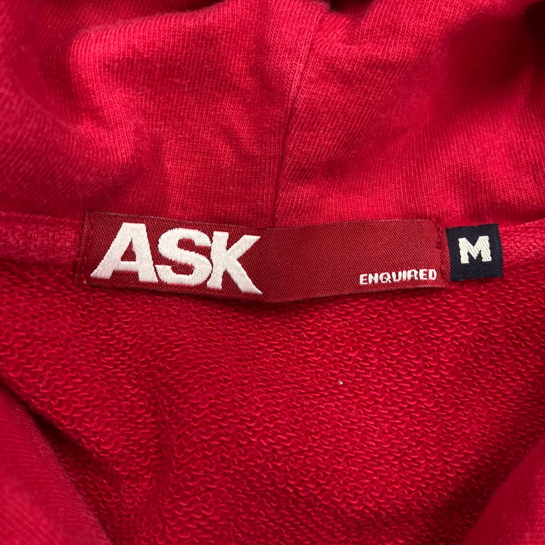 ASK y2k 레드 컬러 빅로고 후드 집업 상품이미지4