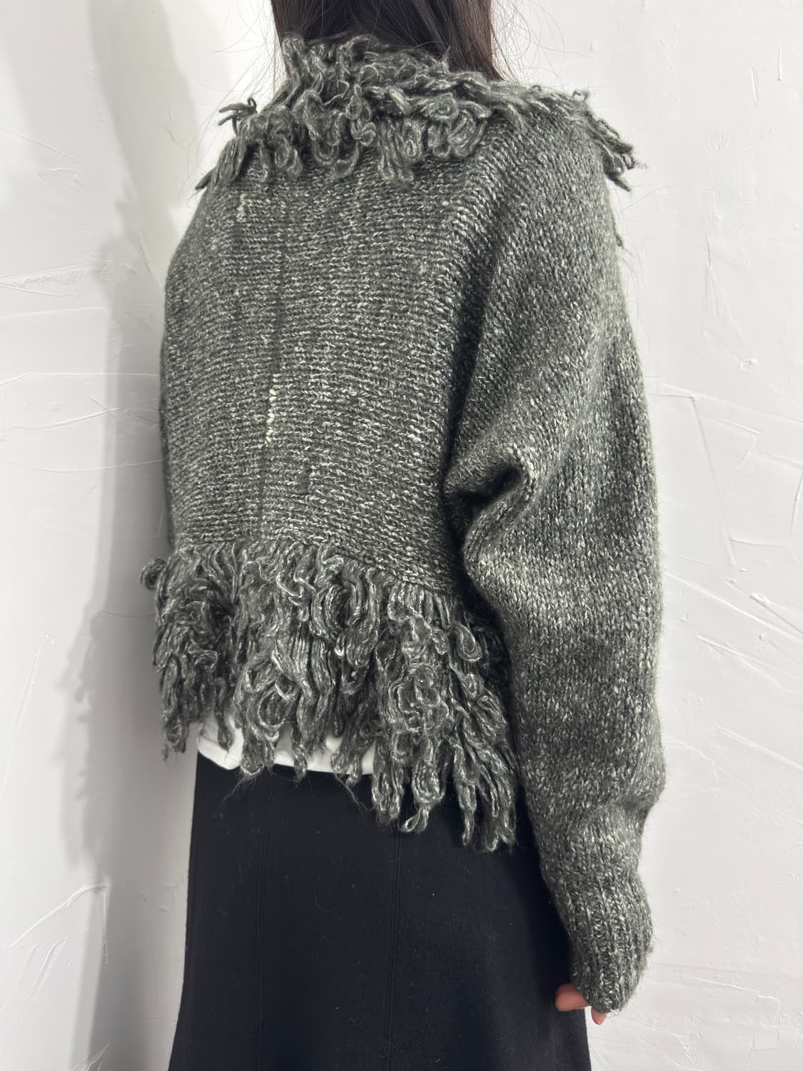 jeanisis grunge fur knit cardigan 상품이미지3