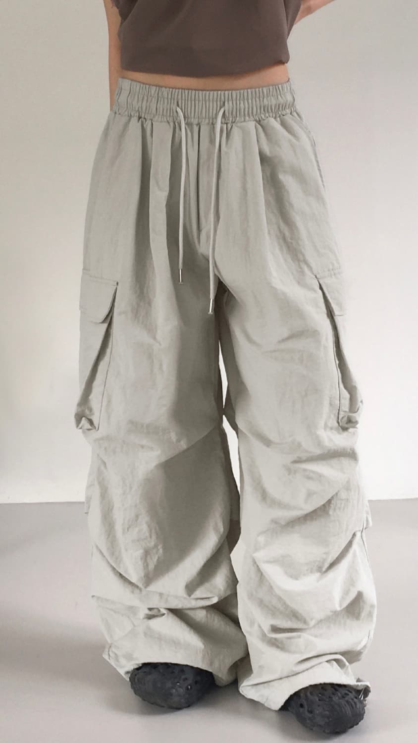 베이킨 나일론 카고 투웨이 밴딩 롱 와이드 조거 팬츠 상품이미지1