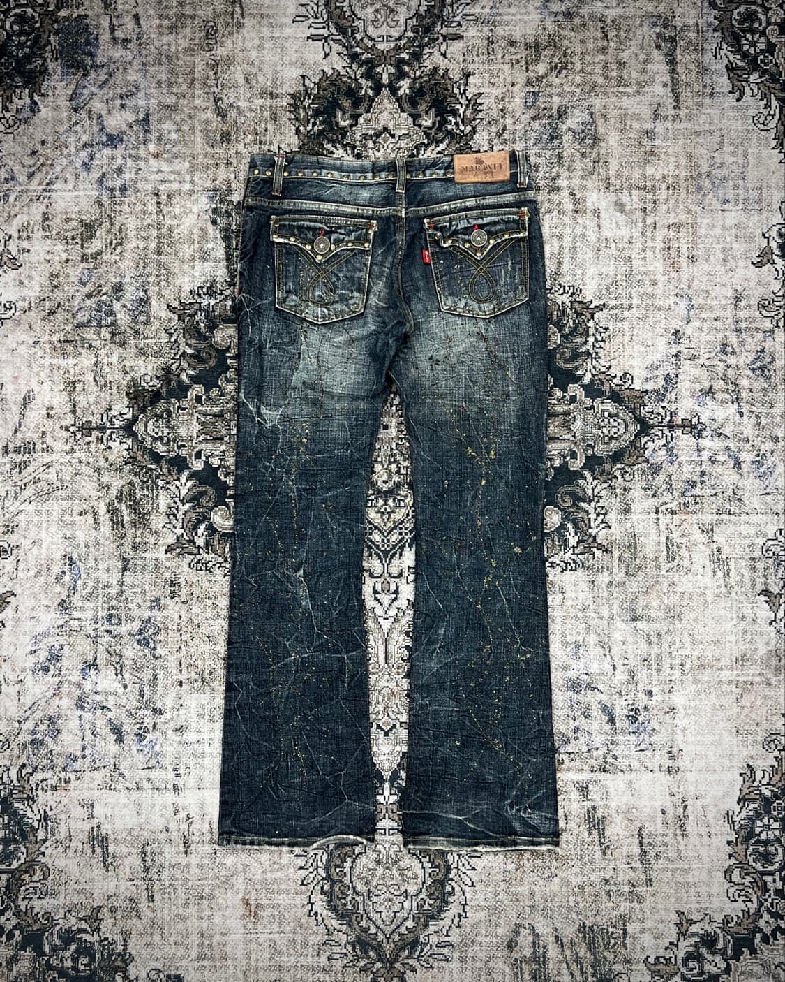 Manalia painting washed bootscut jeans 상품이미지4