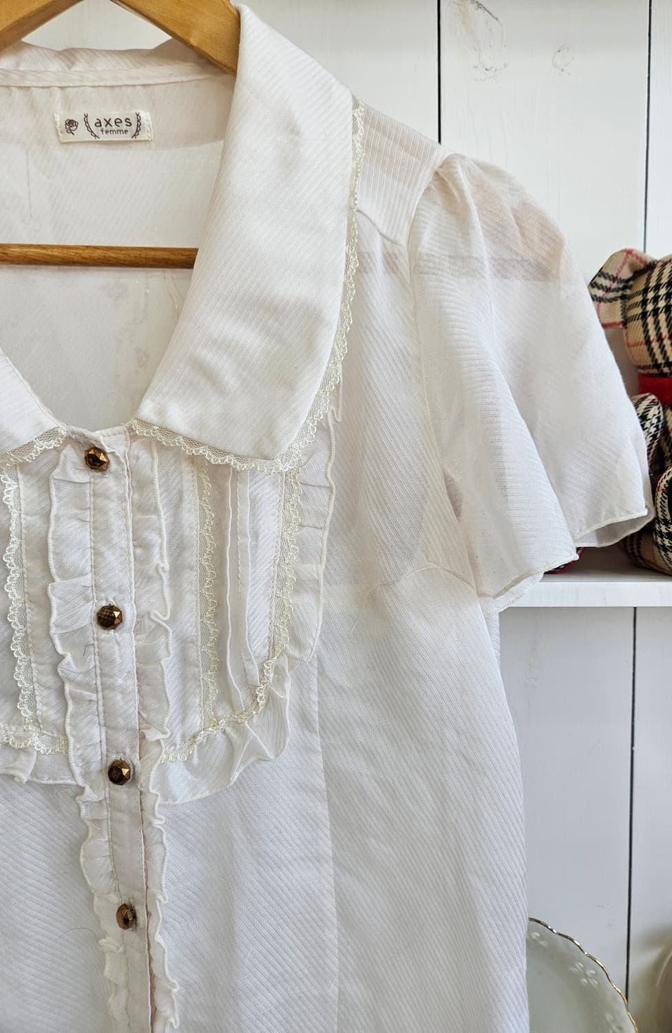 axes femme 프릴 카라 블라우스 상품이미지4