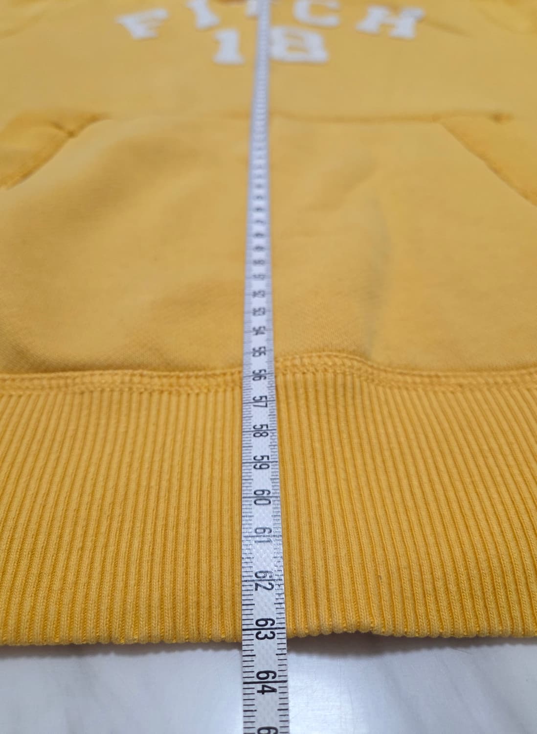 아베크롬비 로고패치 옐로우 후드티 상품이미지8