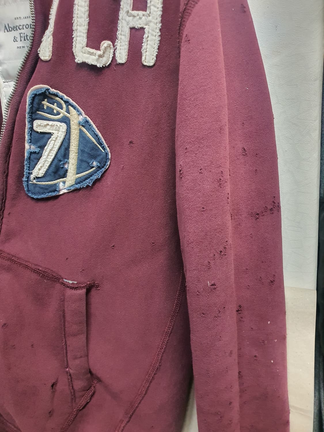 아베크롬비 빈티지 데미지 후드집업  상품이미지2