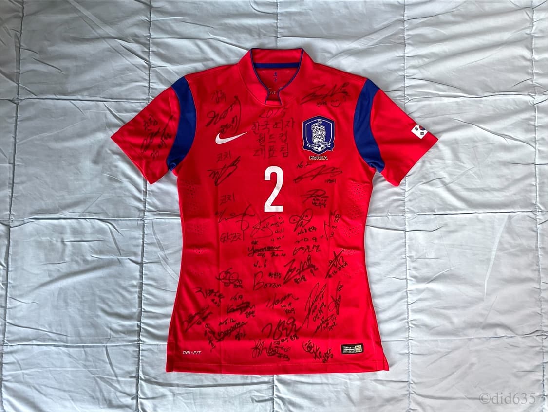 (국내 M) 14-16 대한민국 홈 반팔 지급용 2번 스쿼드 사인 셔츠 상품이미지1
