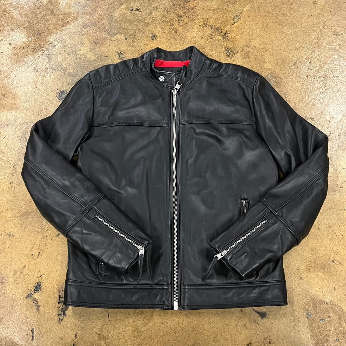 [정품/M] 캘빈클라인 진스 블랙 가죽 라이더 자켓 b12 상품이미지2