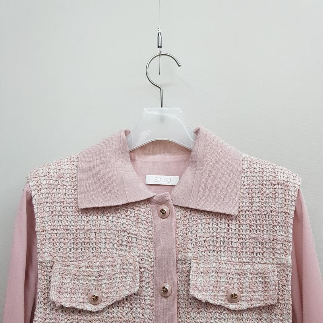 한섬 SJSJ 2023 트위드 배색 플리츠 롱 원피스 82-94-160 상품이미지2