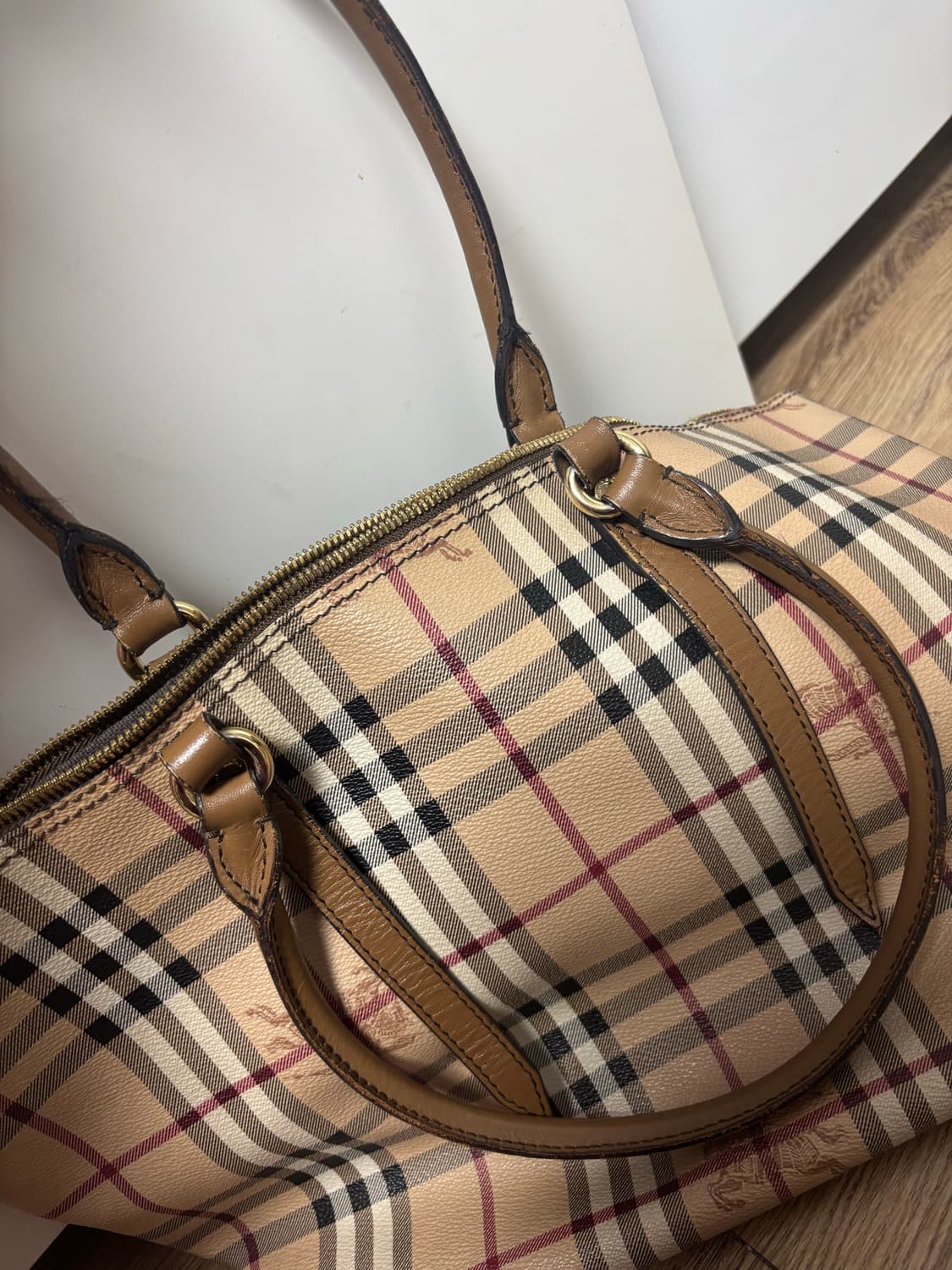 정품 버버리 체크 PVC 토트백 숄더백 상품이미지4