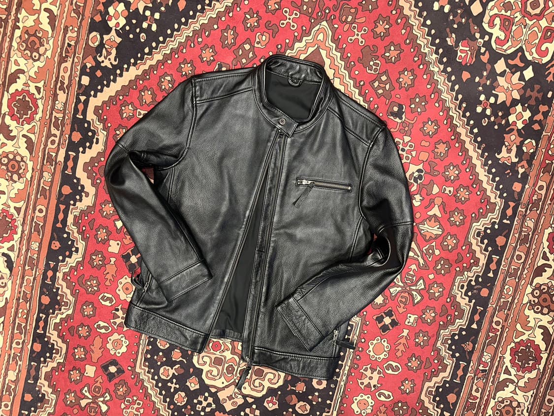 ( M-L ) 바이커자켓 바이커가죽 라이더자켓 봄버자켓 양가죽자켓 상품이미지1