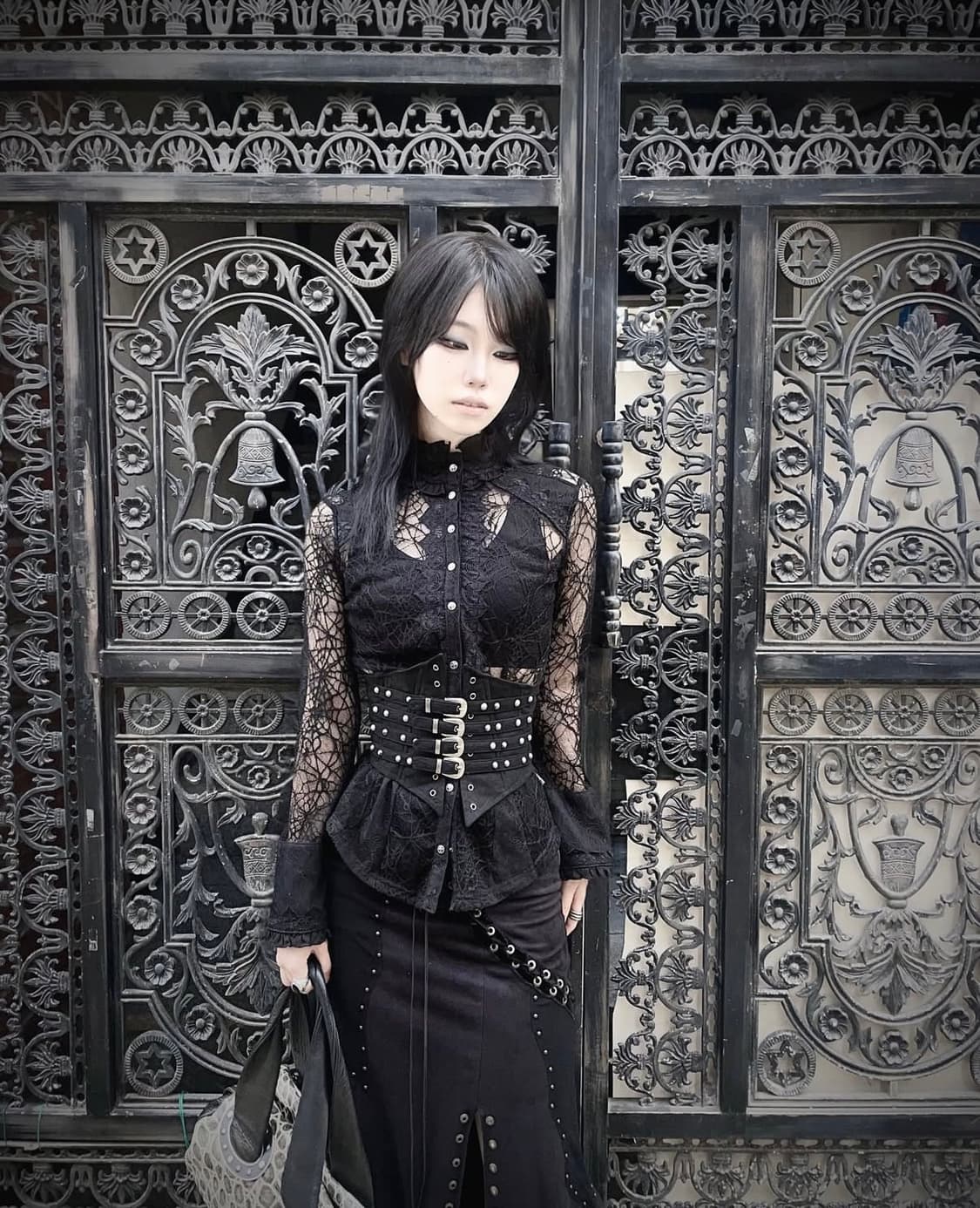 Ozzon Spider Net detail Shirt 상품이미지1