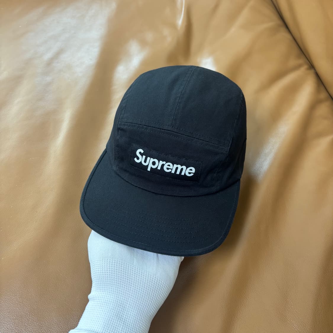 슈프림 캠프캡 모자 박스로고 워시드 치노 블랙 상품이미지2
