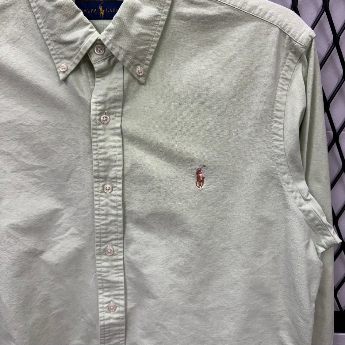 폴로 랄프로렌 솔리드 긴팔 셔츠 멀티포니 포인트 라이트 그린 상품이미지5