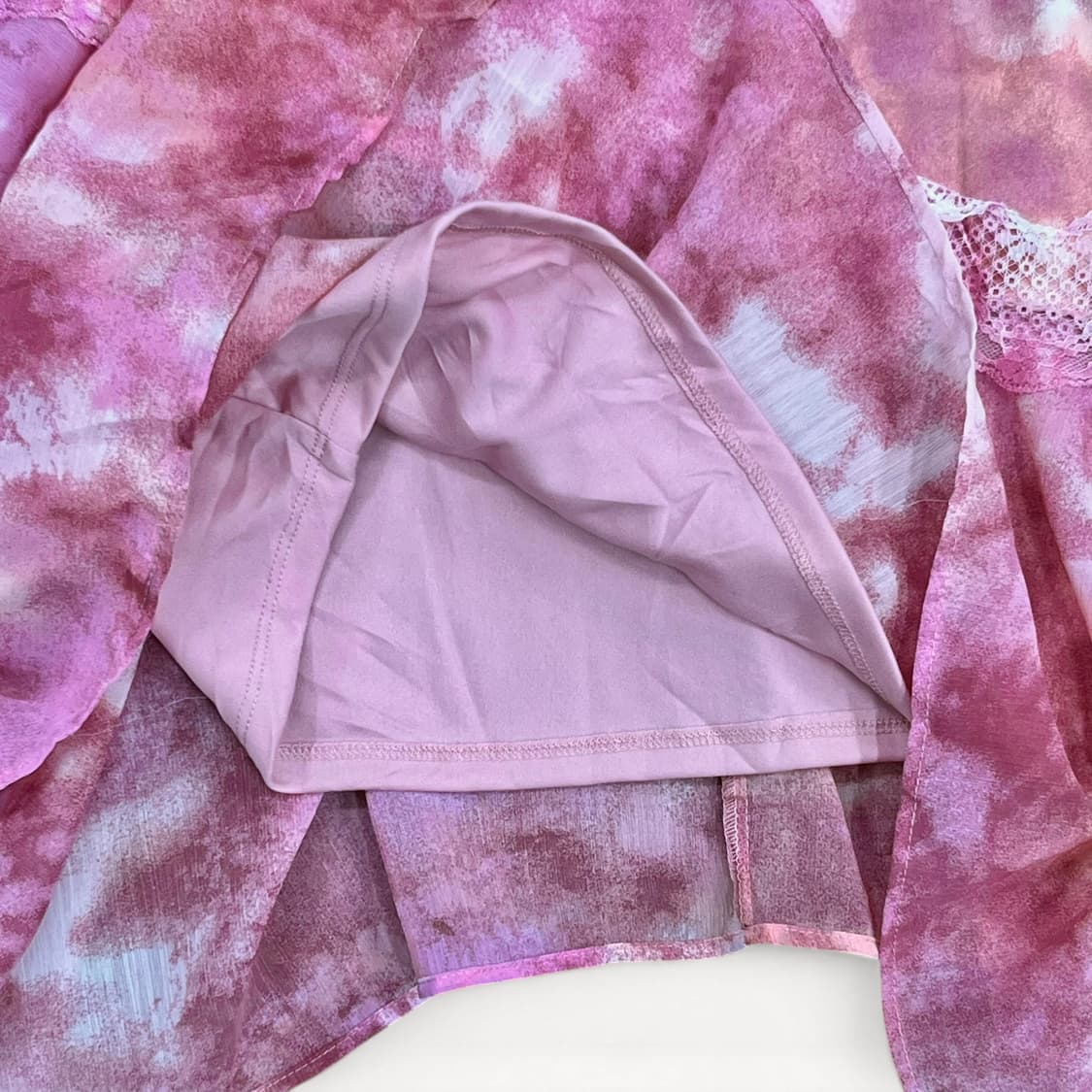 Pink Print Unbalance Slip Dress 상품이미지8