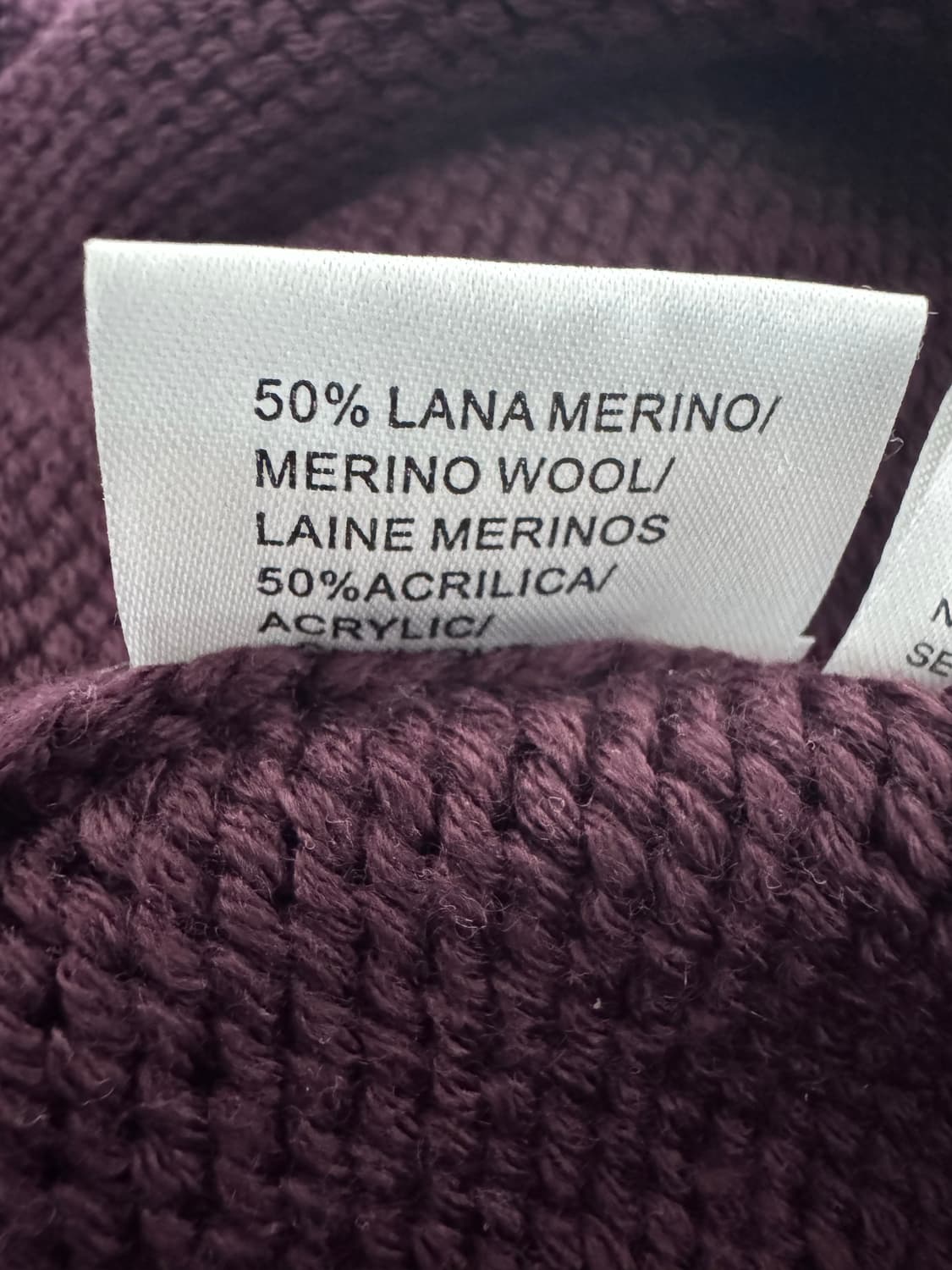 닐바렛 텍스처 헤비 니트 버건디 L 상품이미지5