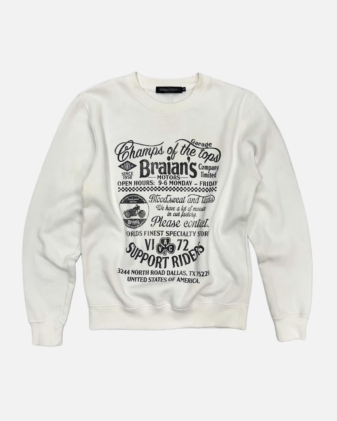 THRUXTON motorcycle white sweat shirt 상품이미지1