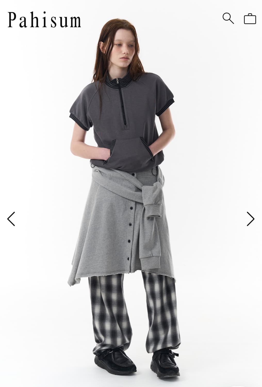 탠스댄스 파히섬 COTTON TIED SKIRT_GRAY 상품이미지4
