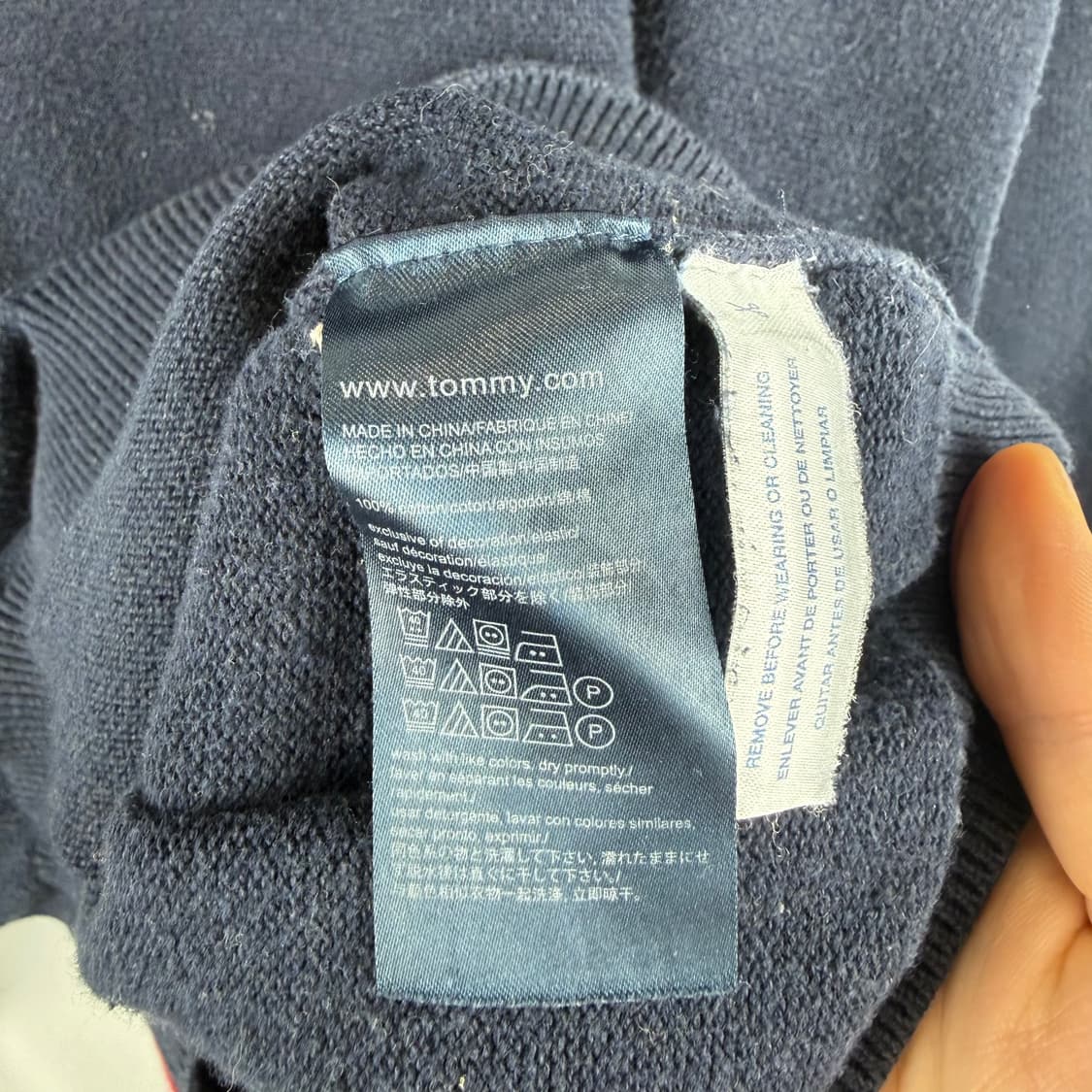 S) 타미힐피거 하프집 니트 네이비 상품이미지5