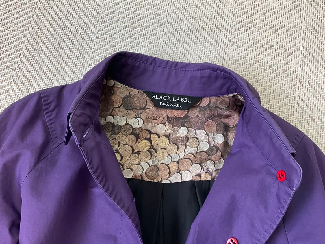 폴 스미스 블랙라벨 아트 라이닝 코튼 트렌치 코트 상품이미지5