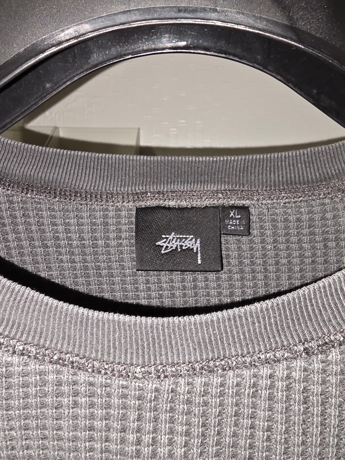 스투시 래글런 써멀 롱슬리브 크루 워시드 블랙 상품이미지5