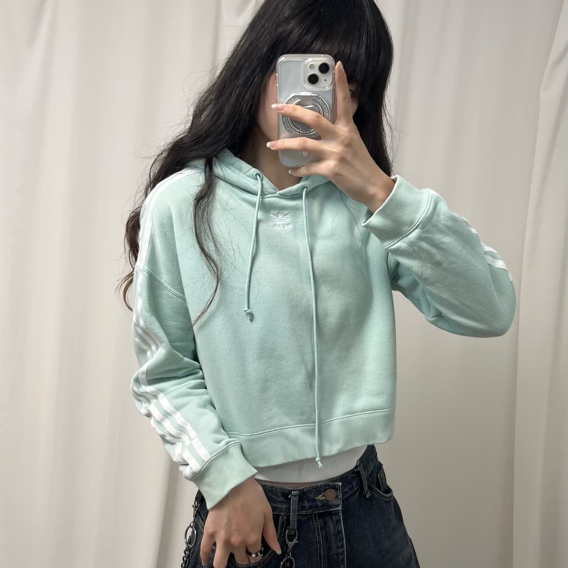 Adidas mint center logo hoodie   상품이미지2