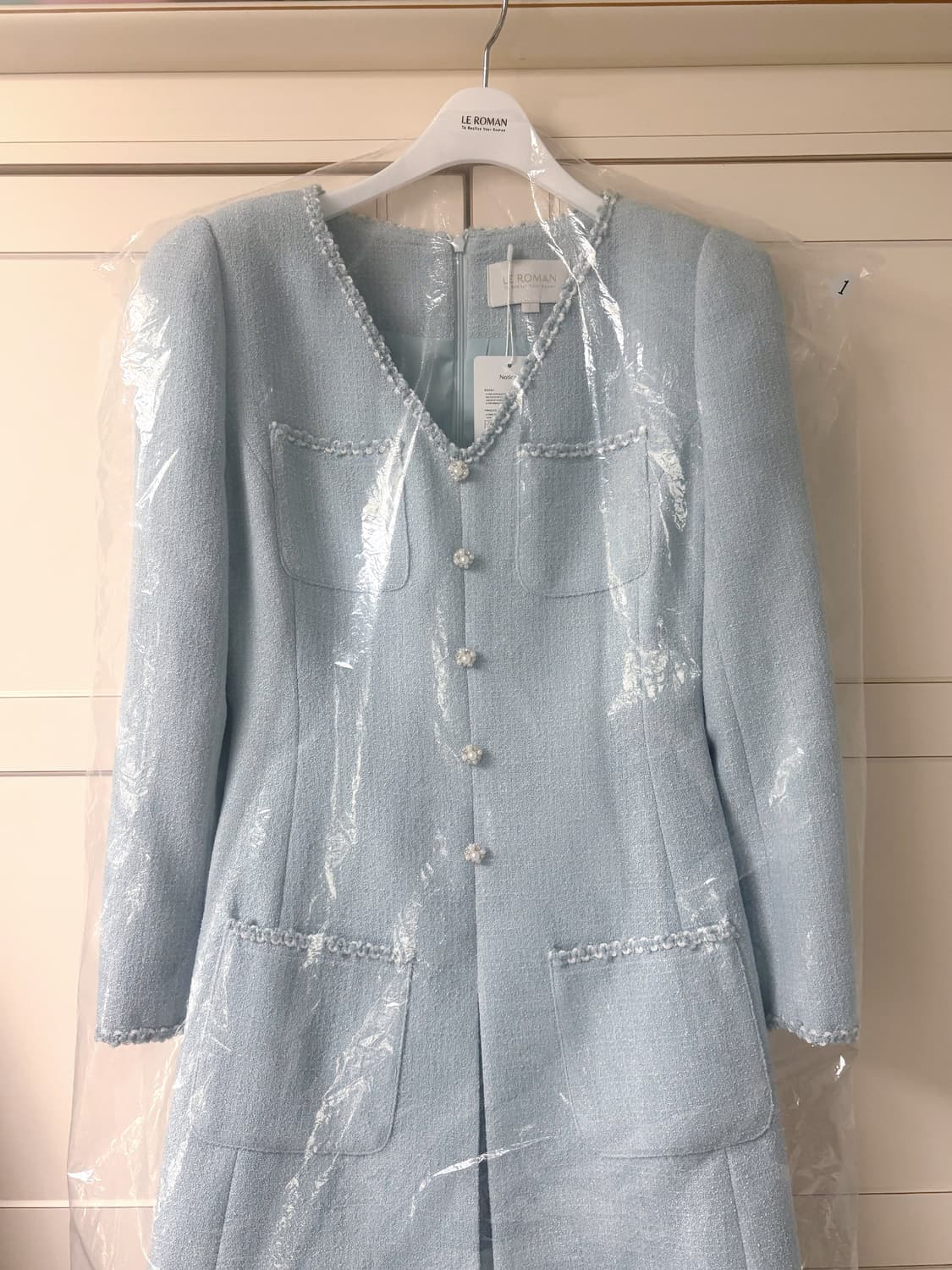 르로망 Tweed Pleats Trim Mini-Dress / Blue 상품이미지5