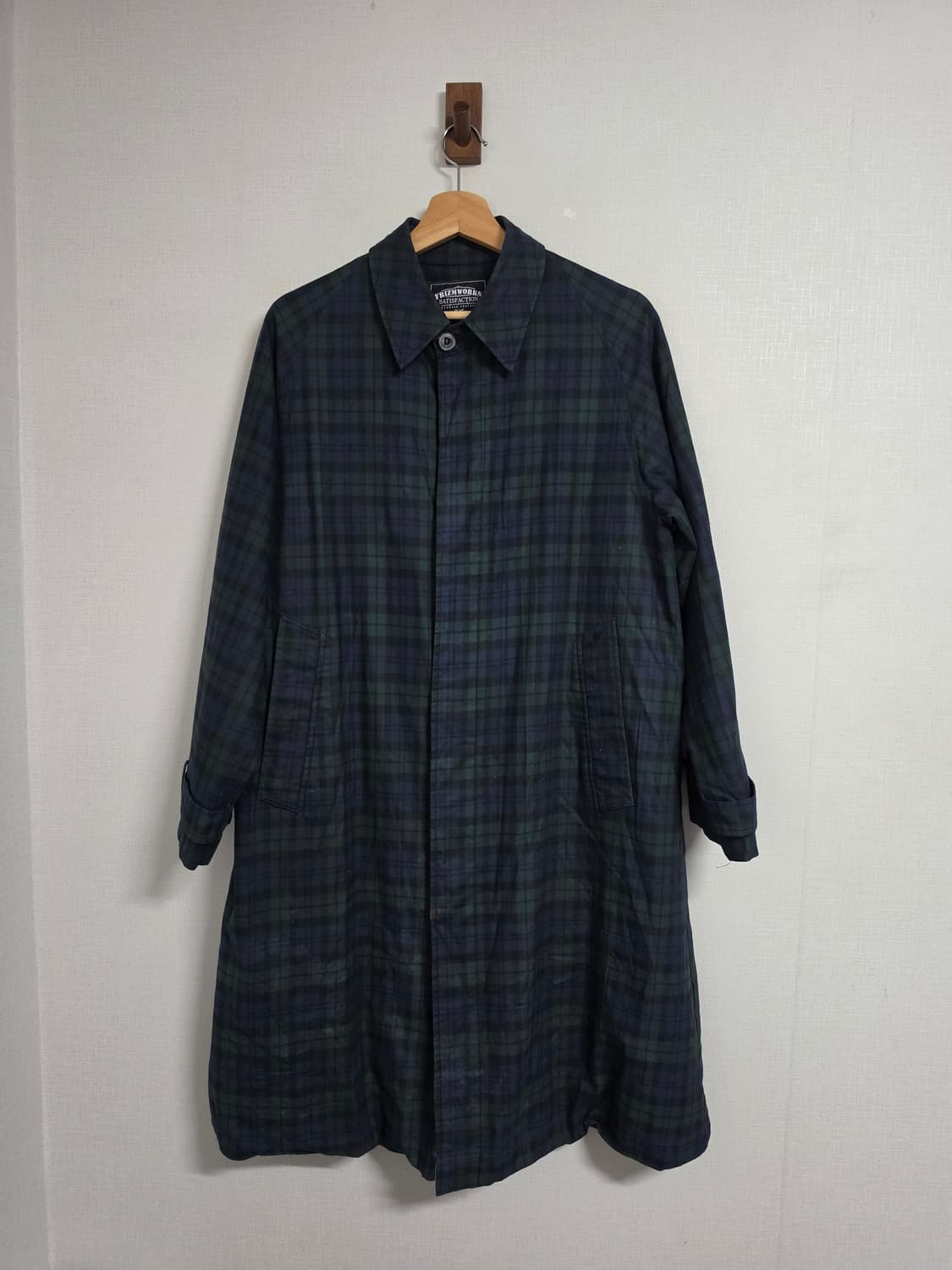 프리즘웍스 오버사이즈 발마칸 코트 블랙와치 S 상품이미지4