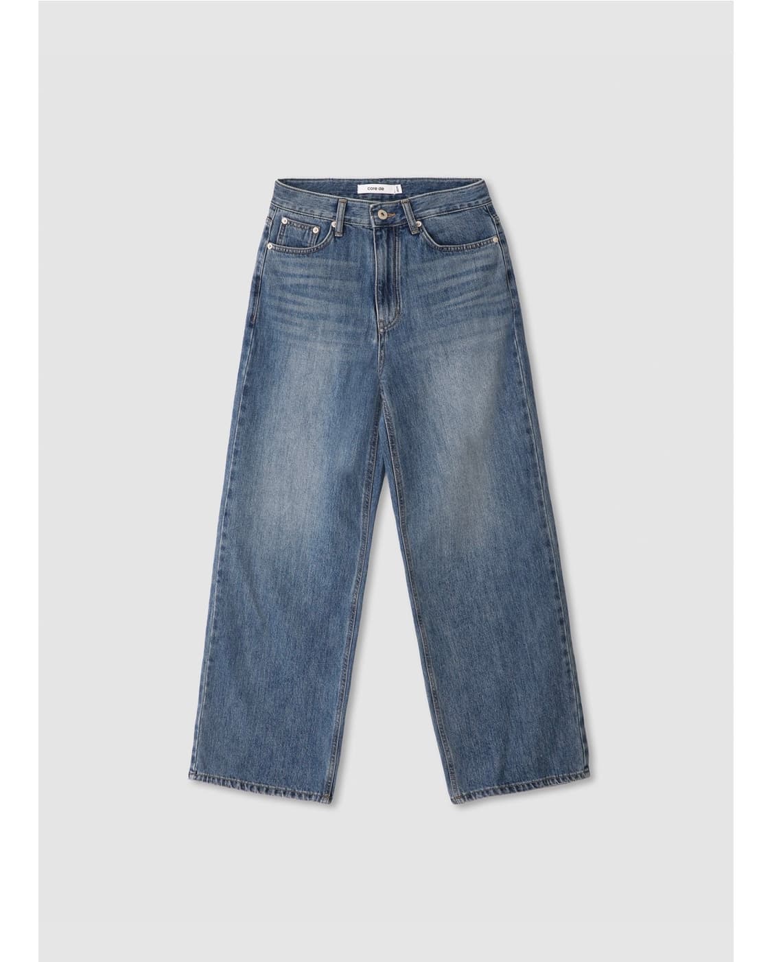 새상품 택o) 코어드 빈티지 워싱 데님 미들블루 상품이미지3