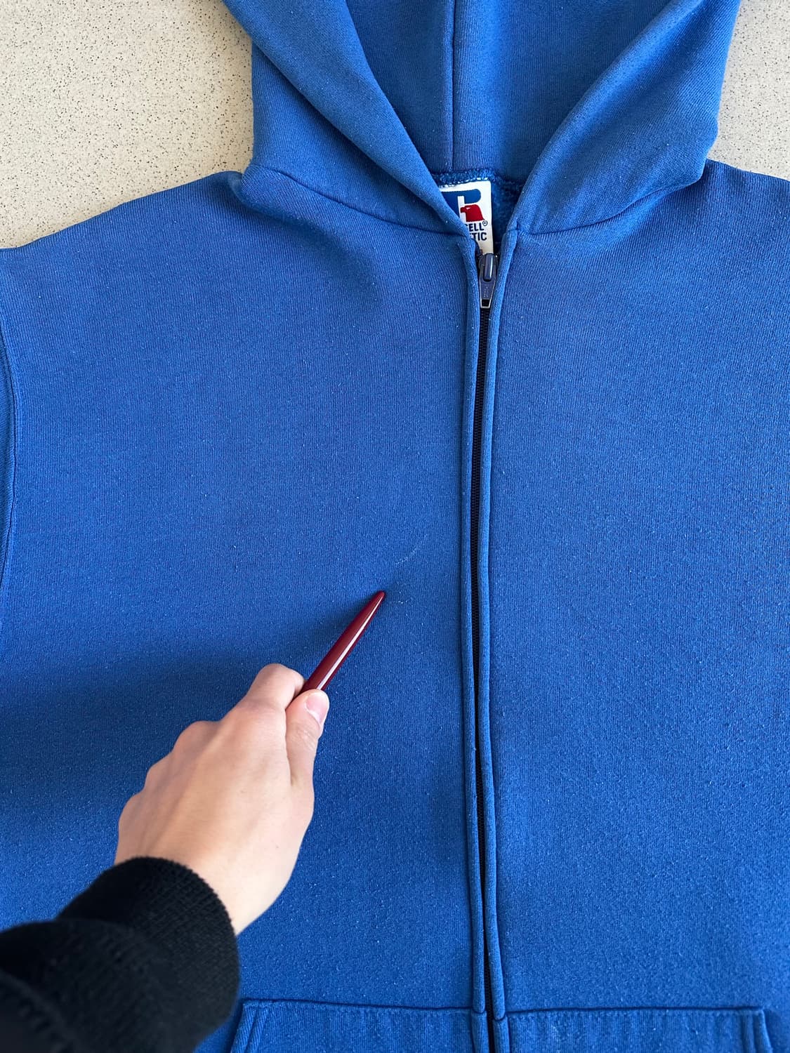 90s 빈티지 러셀 후드집업 블루 XL USA 상품이미지5