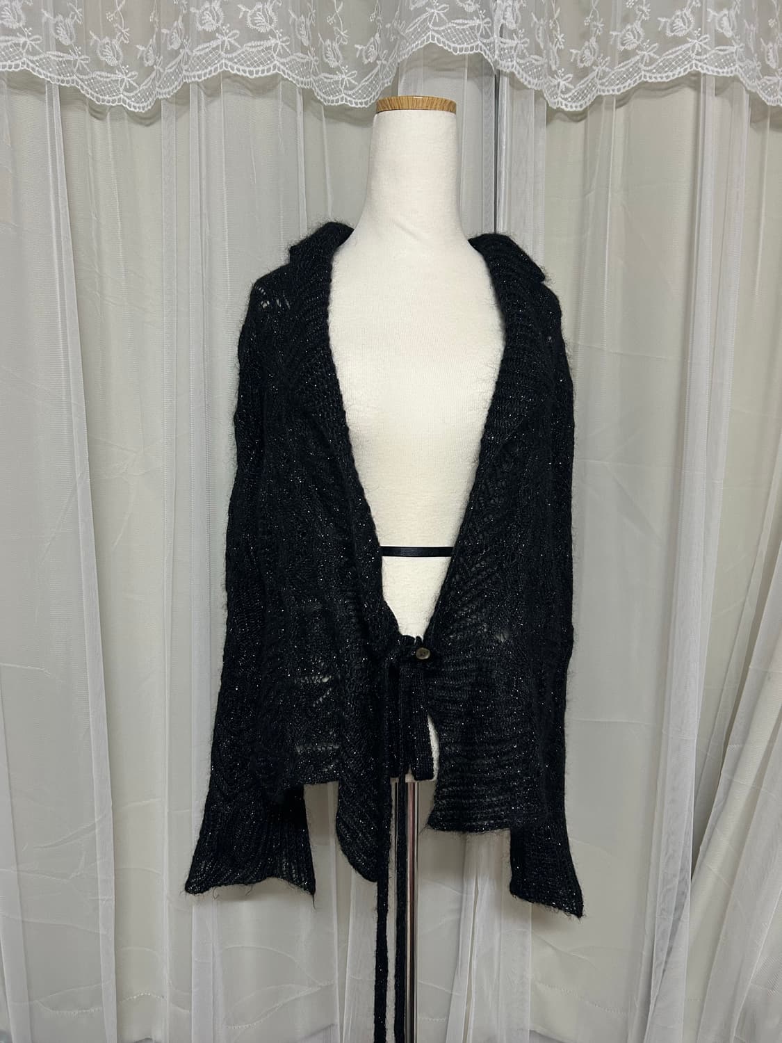 고스 고딕 글리터 블랙 니트 가디건  상품이미지1