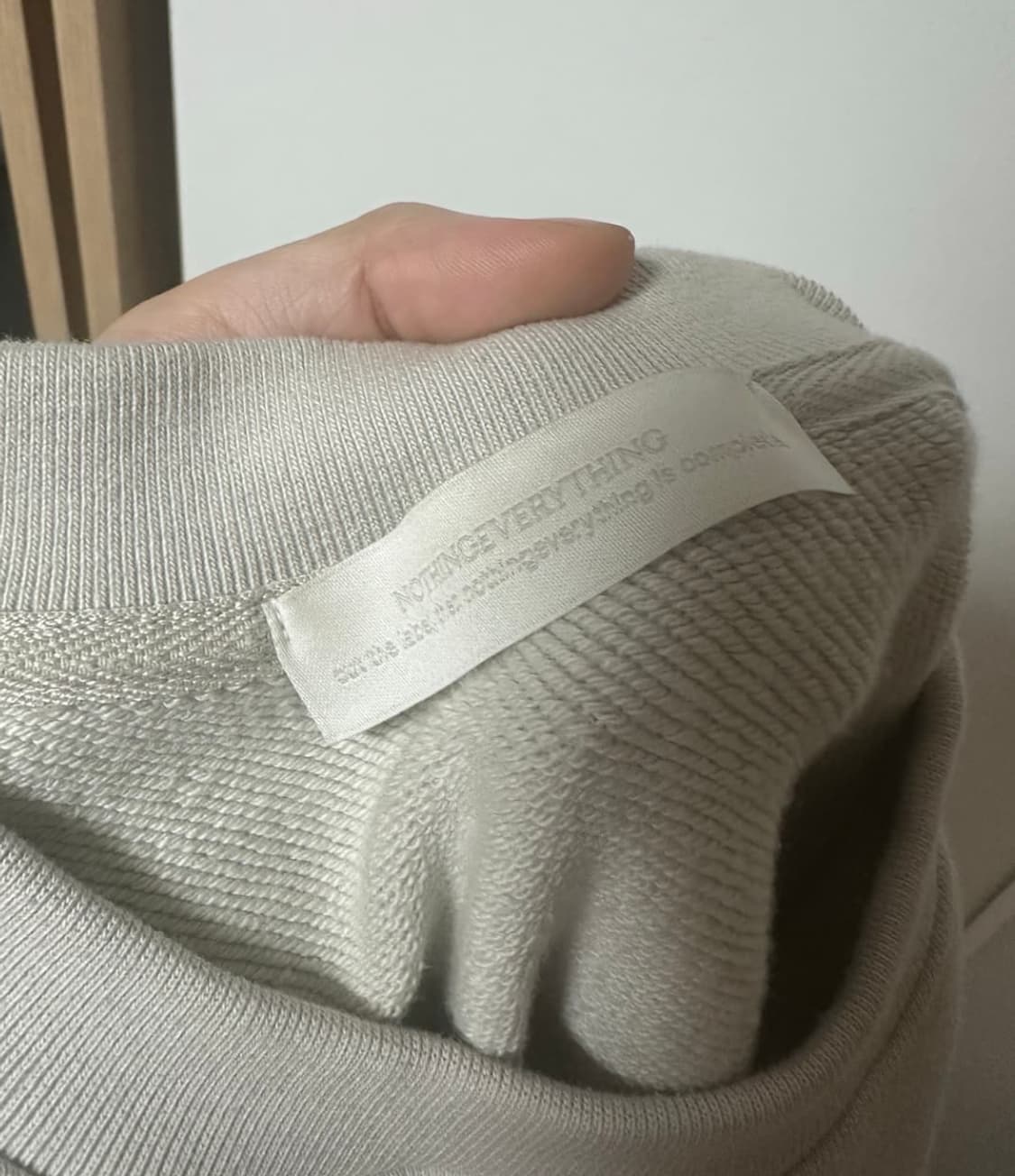 낫띵에브리띵 로고 스웻 셔츠 맨투맨 그레이베이지 상품이미지6