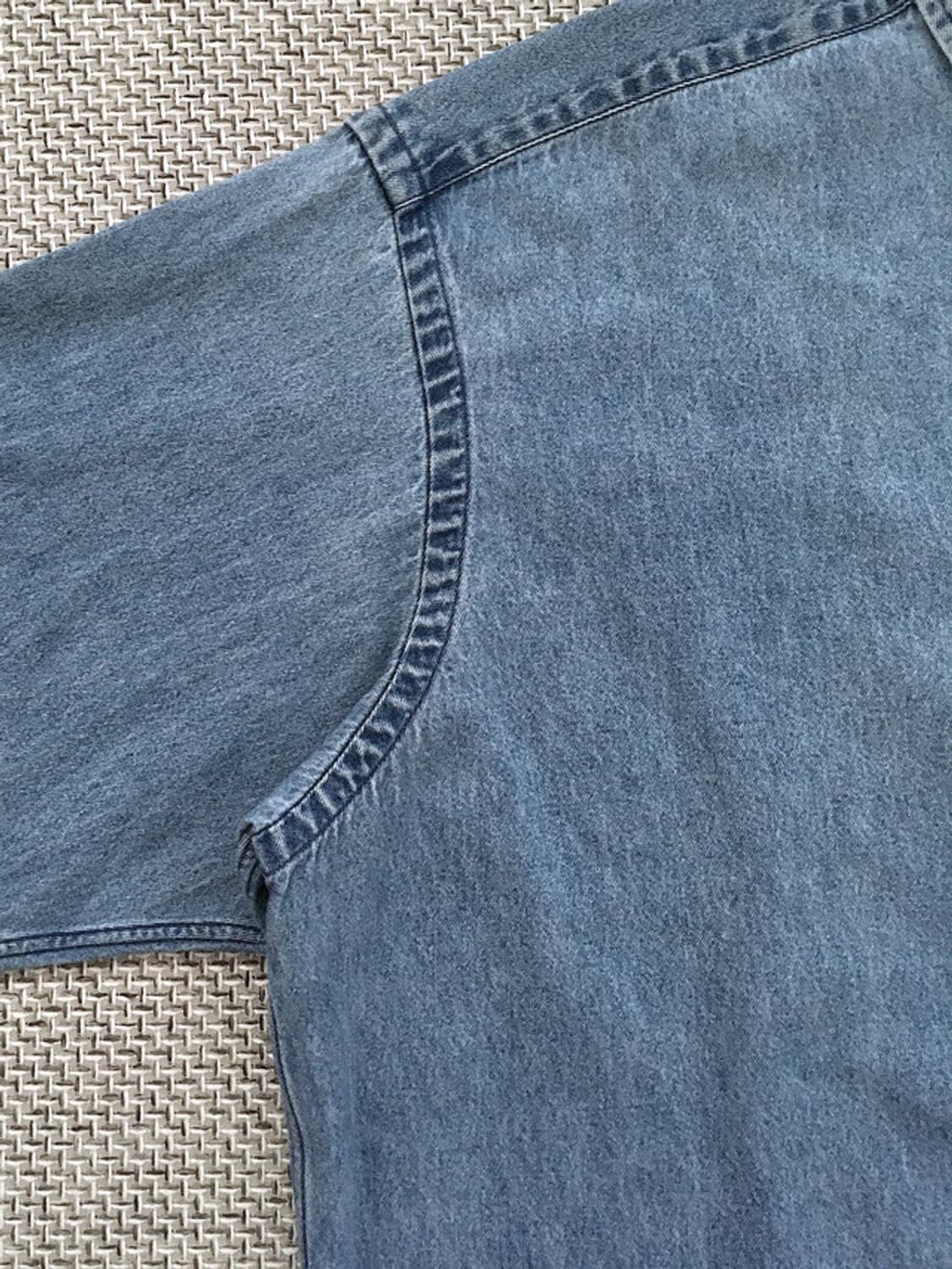 90s heavy-weight washed denim bigshirts 상품이미지4