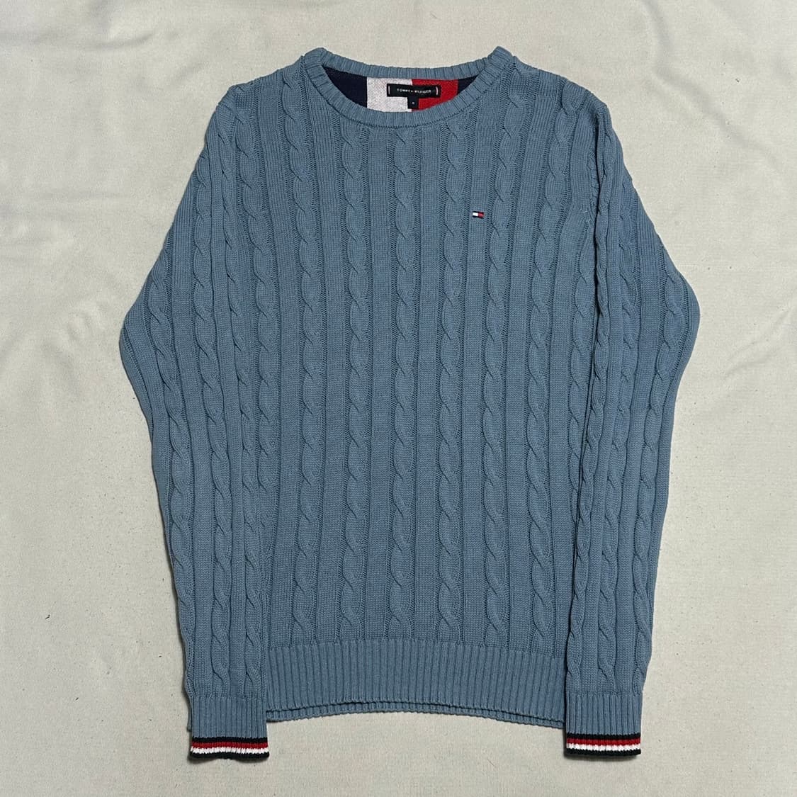 M 타미힐피거 스카이블루 케이블 니트 상품이미지2